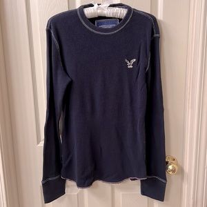 American Eagle Long Sleeve Henley - Size Small (navy)